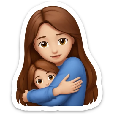 Hug(girl:brown long hair) sticker