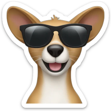 kangourou black sunglasses sticker