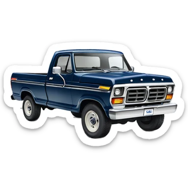 Navy blue 1979 ford truck front facing ford logo sticker
