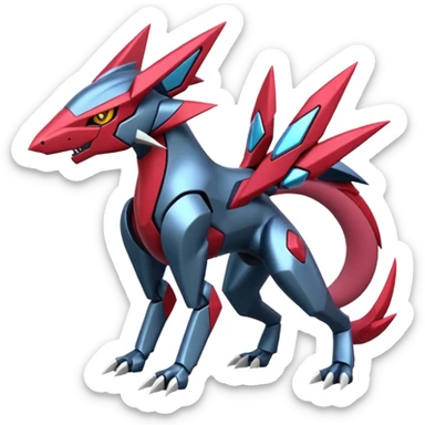 Futuristic Modern Genesect-Zeraora-Palkia-Zoroark-fusion sticker