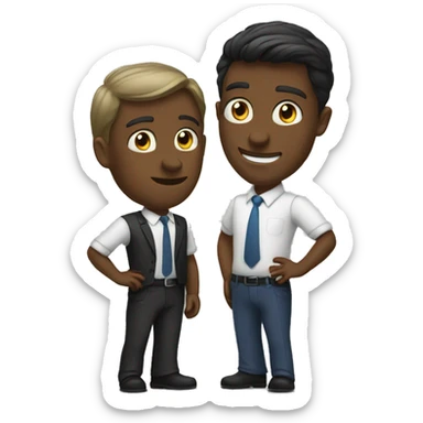 Brothers make a business deal sticker