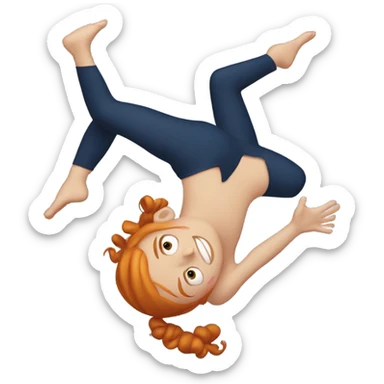 ginger girl doing a back flip sticker