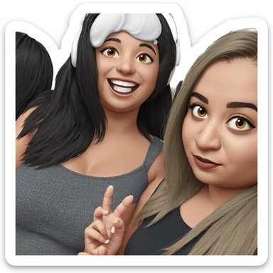 two girls smiling together sticker