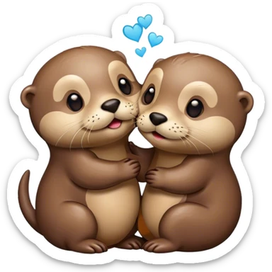 Kissing otters  sticker