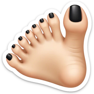a foot toes with black toenail sticker
