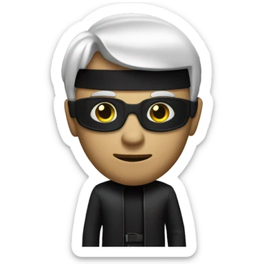 Neo from matrix waving with a serious face, with matrix in the background sticker