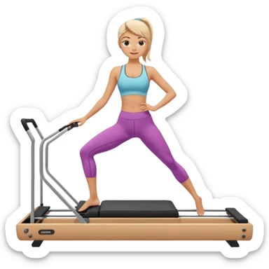 pilates girly doing pilates on reformer sticker