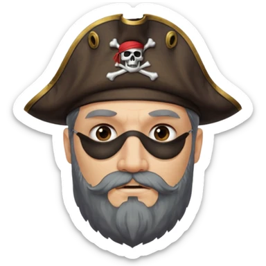 pirate captain eye pach beard sticker