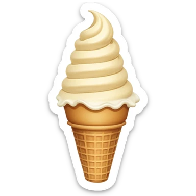 Vintage style simple ice cream cone like early emoji design sticker