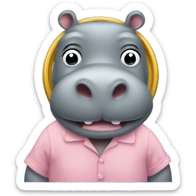Hippo with a zimmerframe sticker