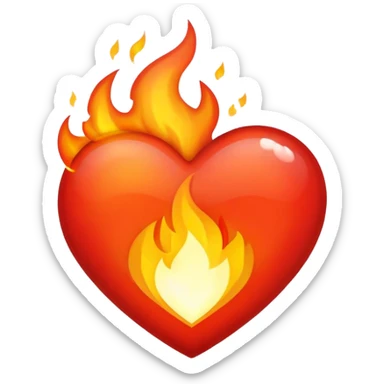 Fire heart sticker