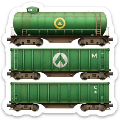green freight train sticker