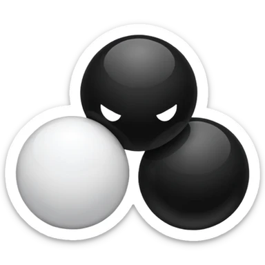 create an image that symbolizes the black and the white, like a dichotomy sticker