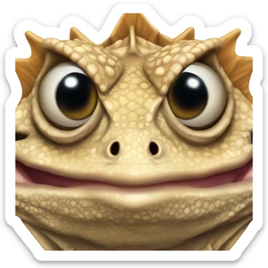 Horned lizard with massive tounge sticker