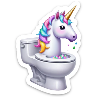Unicorn poop on the toilet sticker