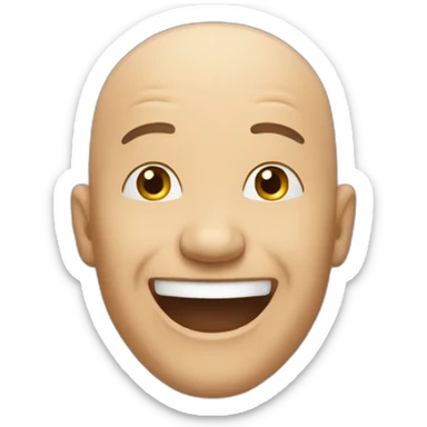 a bald man laughing sticker