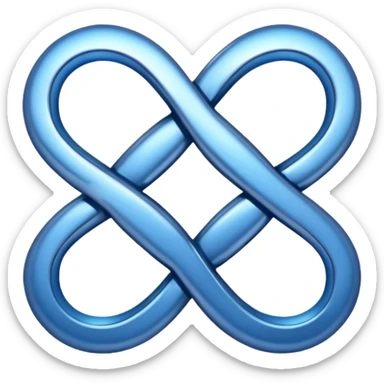 Infinity symbol with blue color sticker