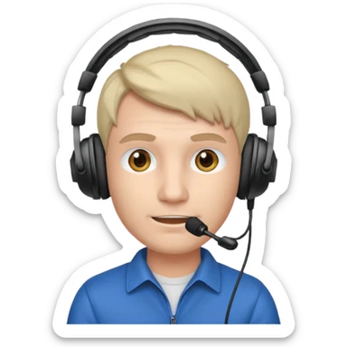 Man with gaming headset mic sticker