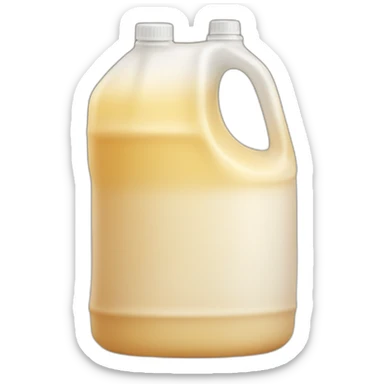 gallon milk jug filled halfway with brownish yellow liquid sticker