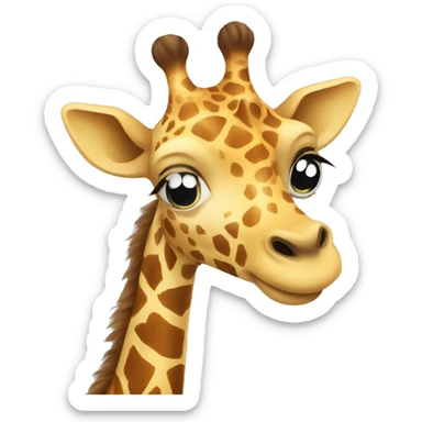 a smiling giraffe with love in its eyes sticker