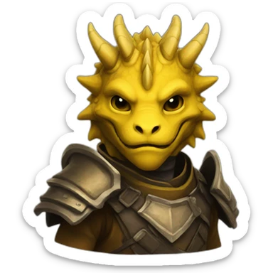 Yellow dragonborn sticker
