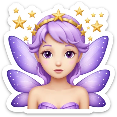 A light purple fairy with stars sticker
