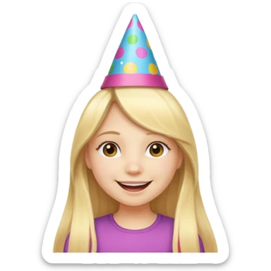 Pale girl with long blonde hair celebrating  sticker
