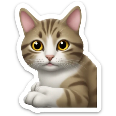 cat playing piano sticker