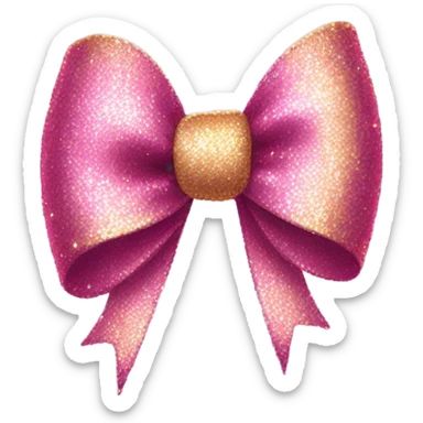 Glittery bow sticker