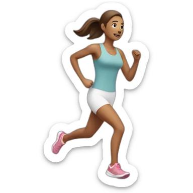 woman runs outside sticker