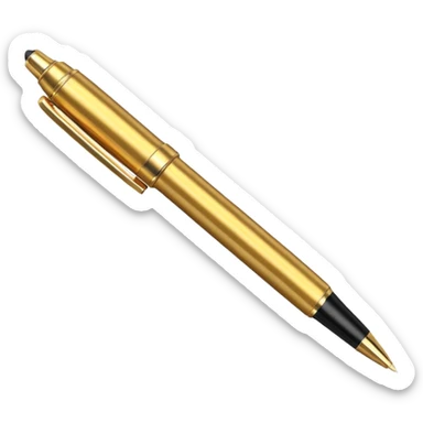 3D perspective academic premium golden ink pen sticker