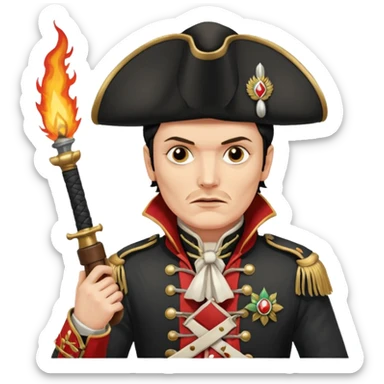 Adam Ant  is wearing a Hungarian jacket Hussar'S JACKET, holds two firelocks holsters in his hands sticker