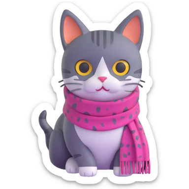 cat with scarf sticker