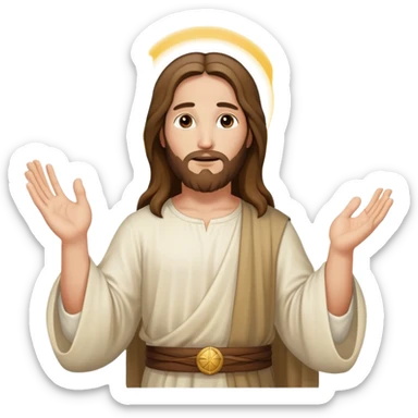 jesus from heaven offers his hand sticker