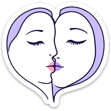 lilac pastel kiss sticker