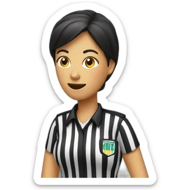 whistle of basketball referee woman sticker