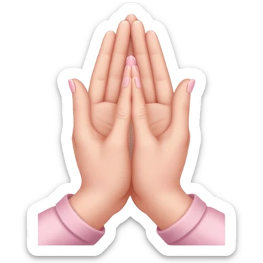 pray hands soft pink sticker