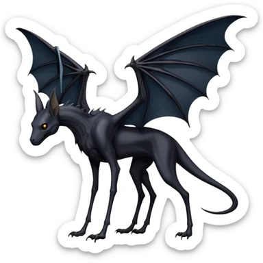 thestral: Winged horses visible only to those who have witnessed death and understand its significance. Can u make it thinner? Like an achal tekkine? Long legs, wings like from a bat sticker
