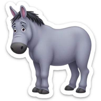 eeyore but his skin is pink sticker