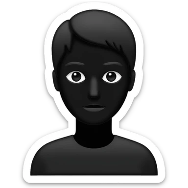 Minimalistic flat vector icon, iOS style, thin black outline on white background. Person silhouette. Black, completely monochrome, matte.  sticker