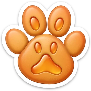 a very light pale pastel apricot pawprint sticker