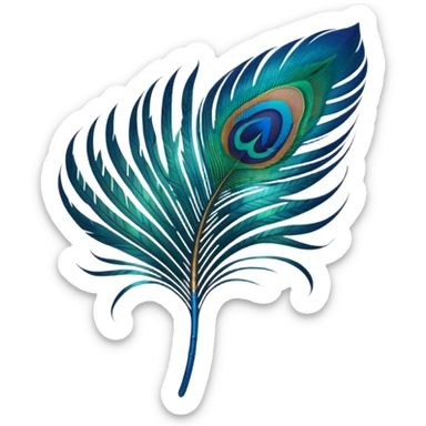 I need the single feather of peacock which indicated lord krishna  sticker