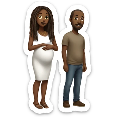 black pregant woman with brown dread head man  sticker