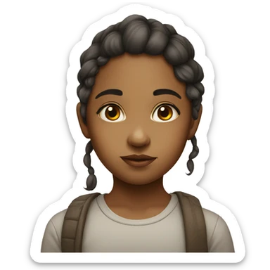 calm gaze of a girl ture to original image  sticker