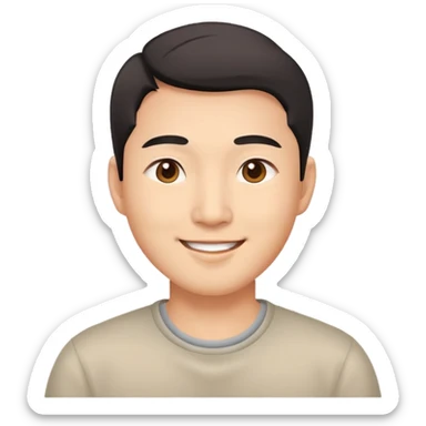 Asian happy good looking male sticker