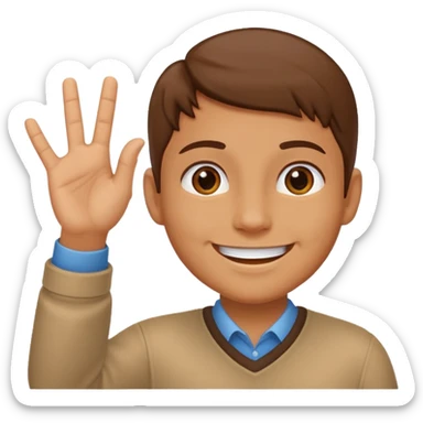 saying hello avatar up hand sticker