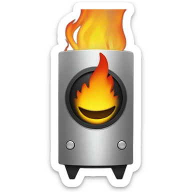 speaker with fire sticker