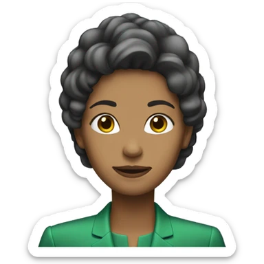 woman with green suit no arm sticker