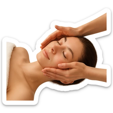 woman face massage, bufo sticker
