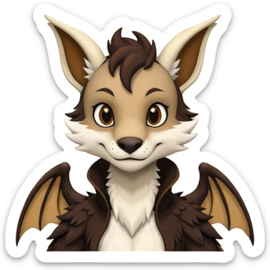 "Telephone" the brown and black anthropomorphic anthro "Dutch Angel Dragon" furry original species fursona fursuit sticker